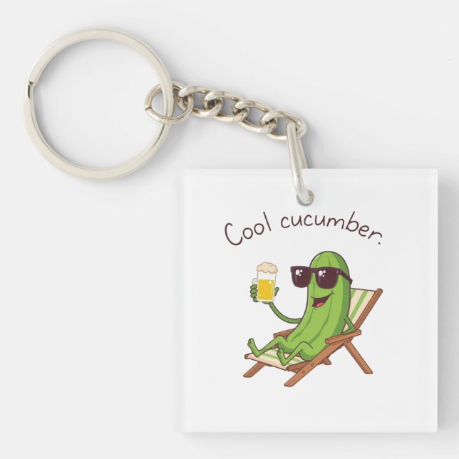 Cool Cucumber Key Ring (Front)