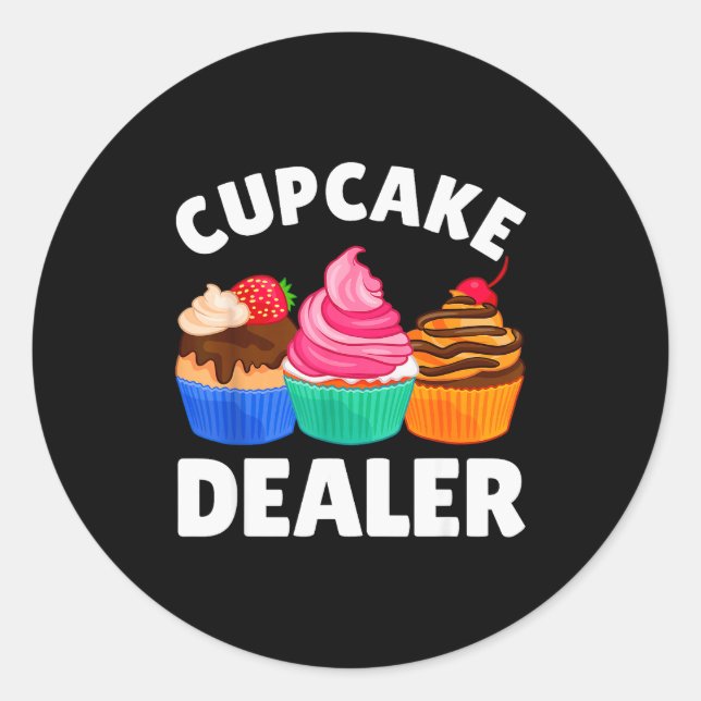Cool Cupcake Costume For Men Women Baking Cupcake  Classic Round Sticker (Front)