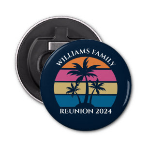 Cool Custom Beach Party Blue Palm Trees Bottle Opener