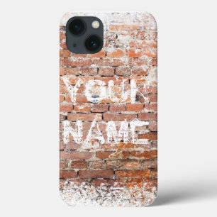 Cool Custom Graffiti "your name here " on Brick iPhone 13 Case