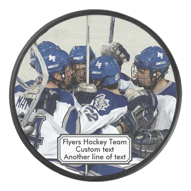 Cool Custom Hockey Puck Add Your Photo Team Name (Front)