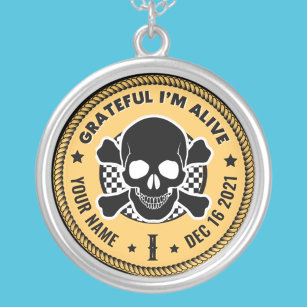 Cool Custom NA Recovery Skull Medallion Keytag  Ke Silver Plated Necklace
