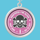 Cool Custom NA Recovery Skull Medallion Keytag  Ke Silver Plated Necklace<br><div class="desc">Our Addiction Recovery Medallion Keychains are a perfect way to recognise a Sobriety Birthday or Recovery Anniversary because they offer something that mass produced medallion keychains just can't... the option to personalise! Make them feel unique and appreciated by giving personalised. Add any name, recovery date and length of sobriety! Designed...</div>