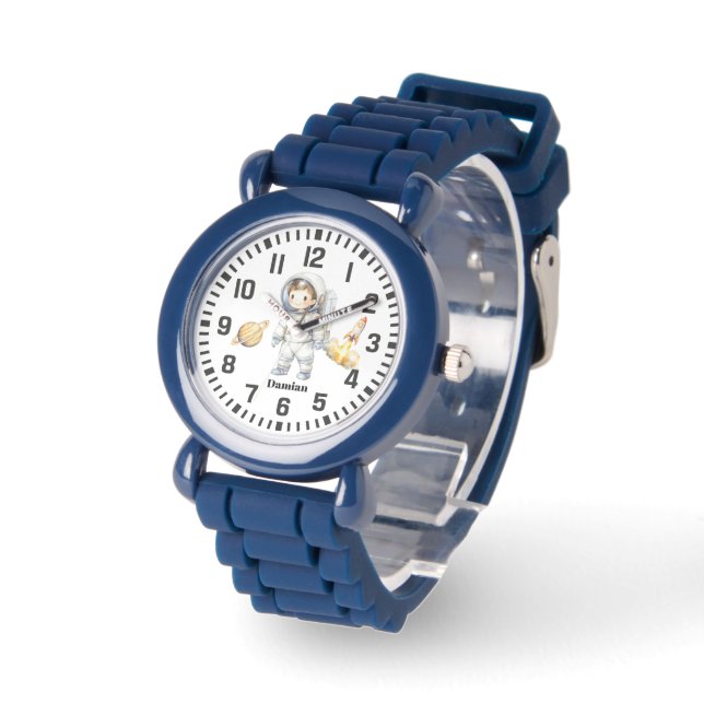 Cool Custom Name Astronaut Boy  Watch (Angle)