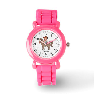 Cool Custom Name Cowgirl on Horse Watch