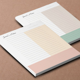 Cool Custom Name Modern Beige Sand Peach Lined  Notepad