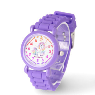 Cool Custom Name Rainbow Unicorn Watch