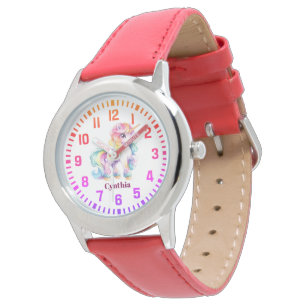 Cool Custom Name Rainbow Unicorn Watch