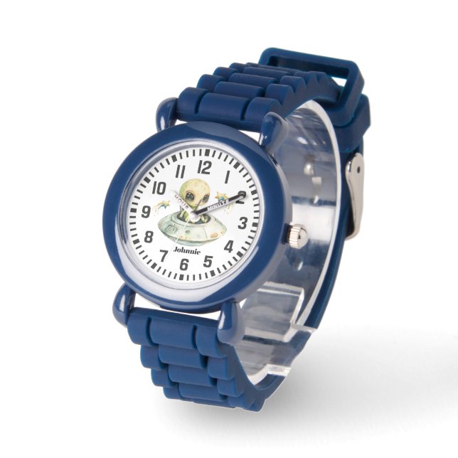 Cool Custom Name Space Alien Watch (Angle)