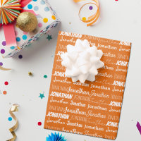Cool Custom Orange Name Typography Birthday