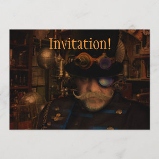 Cool Custom Steampunk Fantasy Captain Sean Invitation