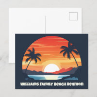 Cool Custom Sunrise Palm Trees Beach Party Blue
