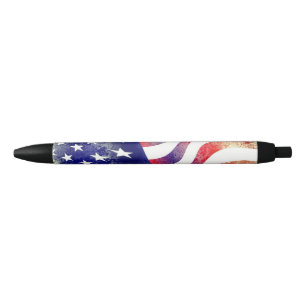 Cool Custom Text/Colour USA Flag Memorial Blue Ink Pen