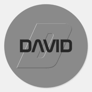 Cool Customisable Name & Monogram Classic Round Sticker