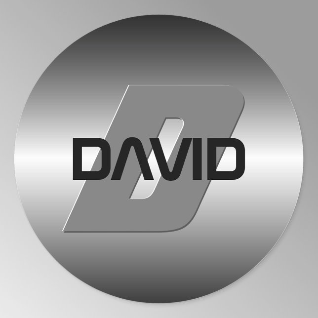 Cool Customisable Name & Monogram Classic Round Sticker (Creator Uploaded)