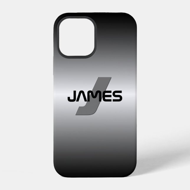 Cool Customisable Name & Monogram iPhone Case (Back)
