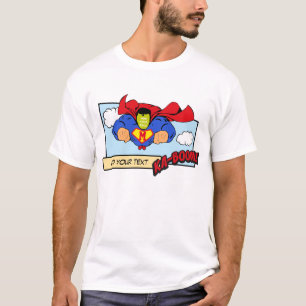 Cool customisable red caped flying comic hero… T-Shirt