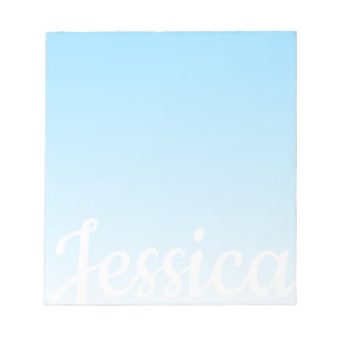 Cool Customisable Sky Blue Ombre & Your Script Notepad