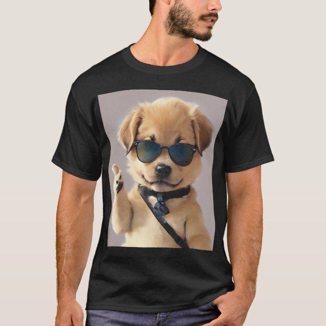 Cool, Cute And Care-Free Dog T-Shirt (Front)