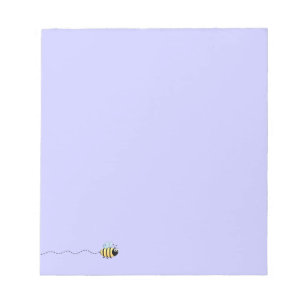 Cool cute bee cartoon purple notepad