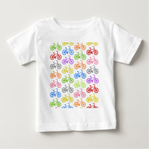 Cool cute bicycle pattern colourful seamless baby T-Shirt