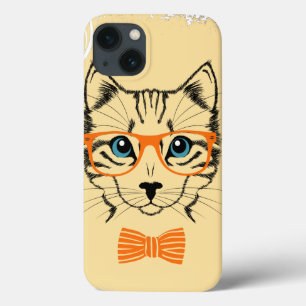Cool Cute Cat Hipster iPhone 13 Case