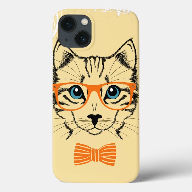 Cool Cute Cat Hipster Case-Mate iPhone Case (Back)