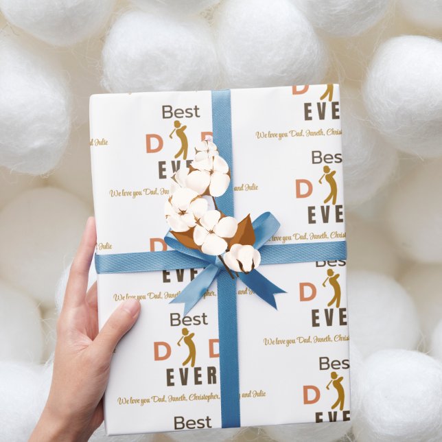 Cool Cute Elegant Modern Best Dad Ever Fathers Day Wrapping Paper (Creator Uploaded)