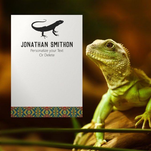  Cool Cute Funny Animal Lizard Personal Stationery Card (Creator Uploaded)