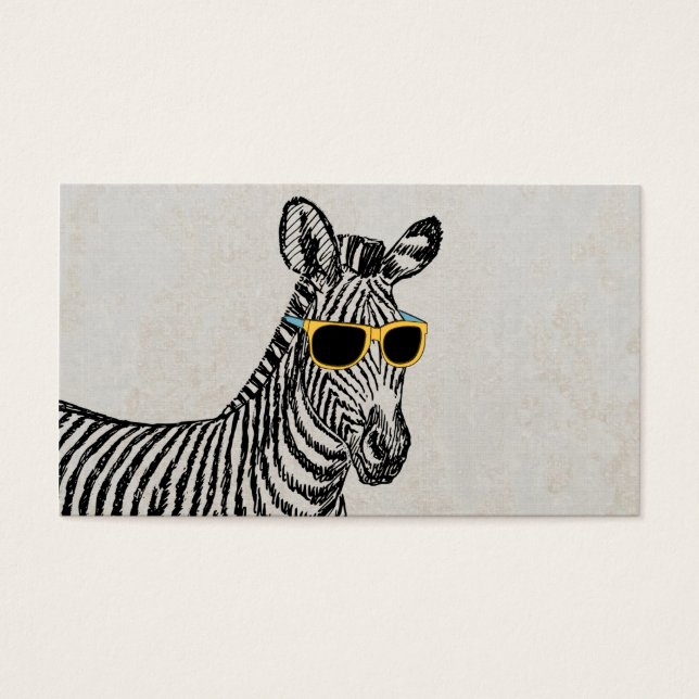 Cool cute funny zebra sketch with trendy glasses (Front)