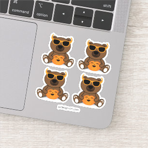 Cool cute Halloween bear sunglasses and pumpkin