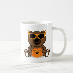 Cool cute Halloween bear sunglasses and pumpkin Coffee Mug