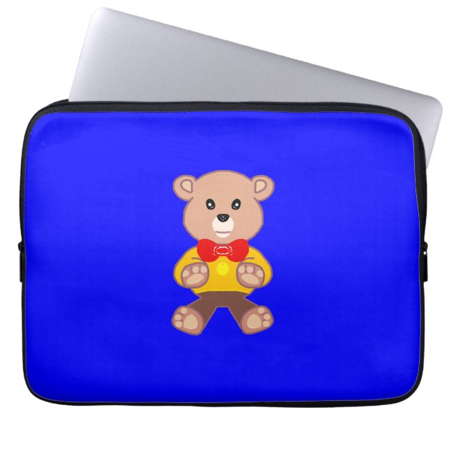 Cool Cute Little Bowtie Teddy Bear Electronics Bag (Front)