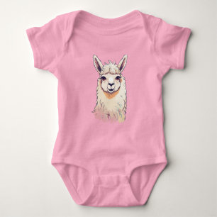 Cool Cute Llama Baby Bodysuit