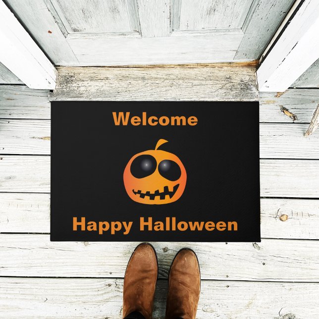 Cool Cute Orange Halloween Pumpkin Doormat (Creator Uploaded)