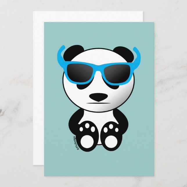 Cool cute panda bear with sunglasses Invitation (Front/Back)