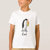 "Cool" Cute penguin eating an ice cream cone