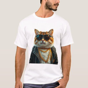 Cool, Cute, Plump, Futuristic Cat T-Shirt