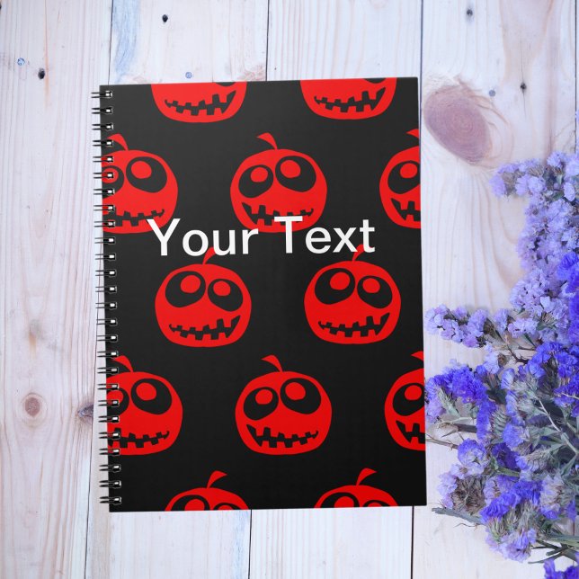 Cool Cute Red Halloween Pumpkin Pattern Notebook (Creator Uploaded)