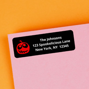 Cool Cute Red Halloween Pumpkin Return Address Label