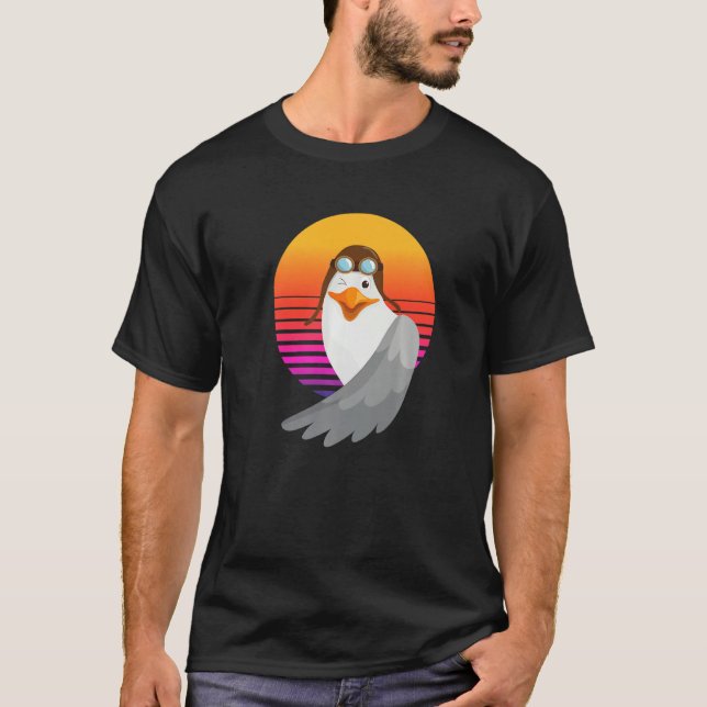 Cool Cute Seagull Ocean Sea Bird Animal Wing Gestu T-Shirt (Front)