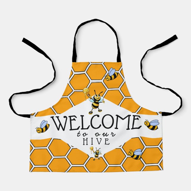 Cool & Cute Welcome To Our Bee Hive  Apron (Front)