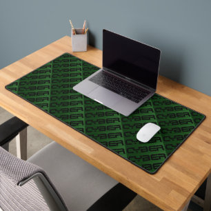 Cool Cyber Text Pattern Green Desk Mat