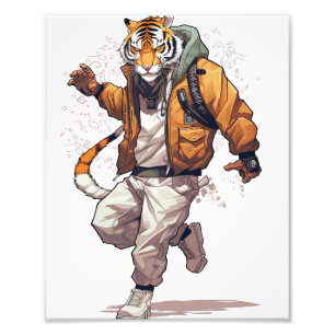 Cool Cyberpunk Tiger  Photo Print