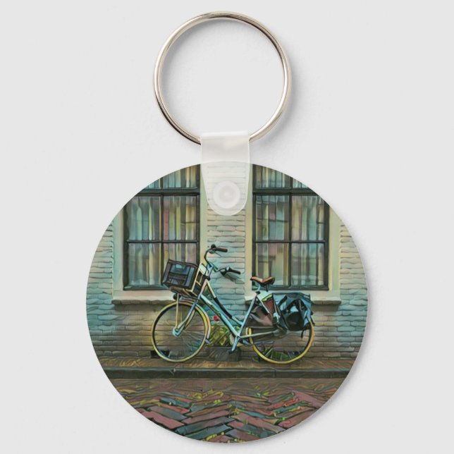 Cool cyclist gifts key ring (Front)