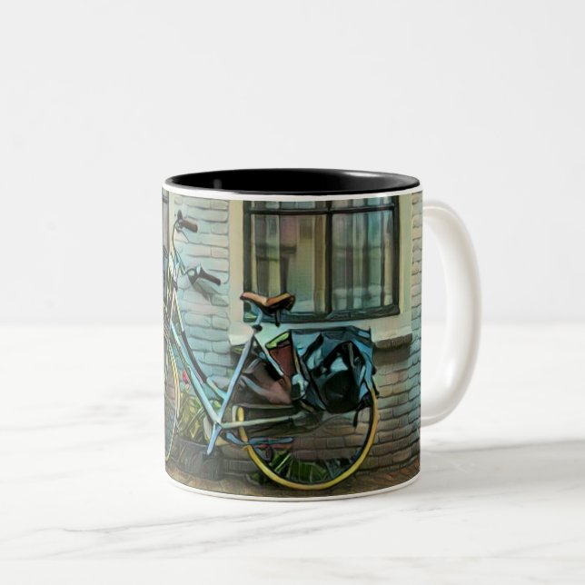 Cool cyclist gifts Two-Tone coffee mug (Front Right)