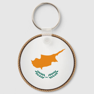 Cool Cyprus Flag Seal Key Ring