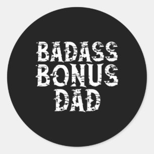 Cool D Bonus Dad Funny Grandpa Classic Round Sticker