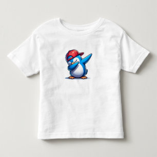 "Cool Dab: Blue Penguin in a Red Cap" Toddler T-Shirt