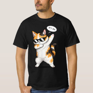 Cool Dabbing Calico Cat Wearing Sunglasses T-Shirt